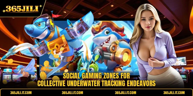 Social gaming zones for collective underwater tracking endeavors