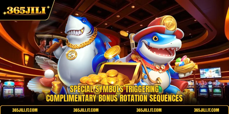 Special symbols triggering complimentary bonus rotation sequences